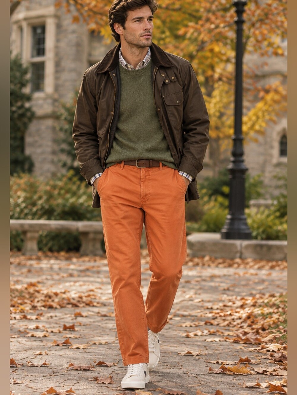 Vtg Polo by Ralph Lauren Men's Classic Orange Chino Preston Pants 34x34 Autumn